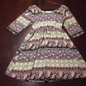 Mid-thigh, 3/4 sleeve dress!